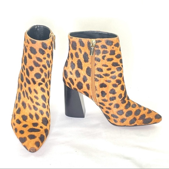 Vince Camuto Thelmin Leopard Print Calf-Hair Booties - Picture 5 of 12